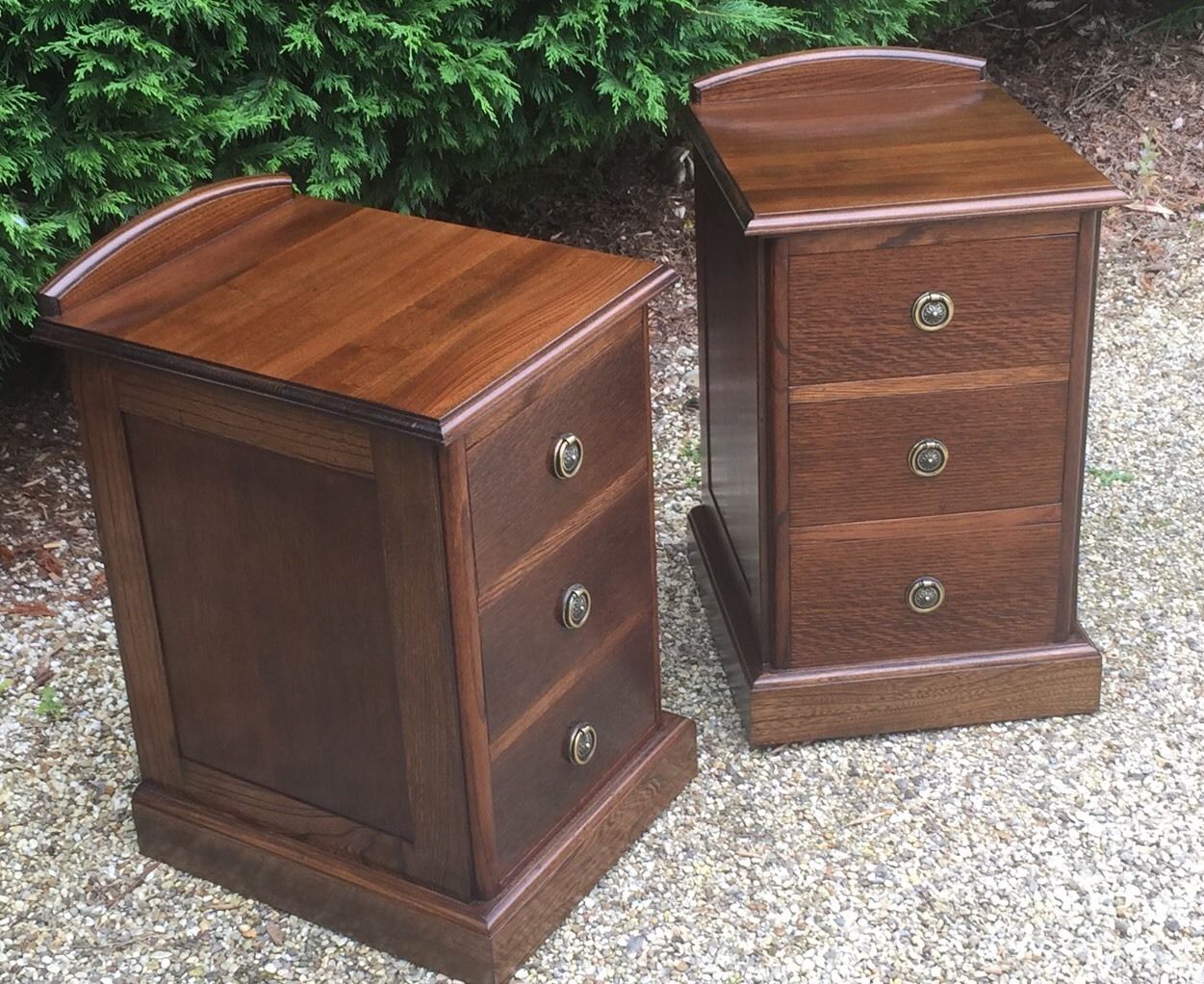 Fine Pair Of Arts Crafts Oak Bedside Cabinets Chests Seldom Seen