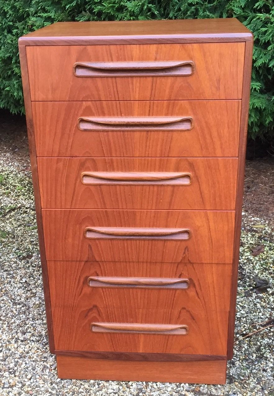 Superb Retro Teak G Plan 6 Drawer Chest Of Drawers Sideboard